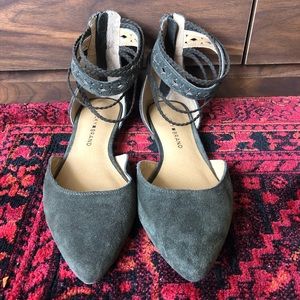 Lucky Brand hunter green braided flats